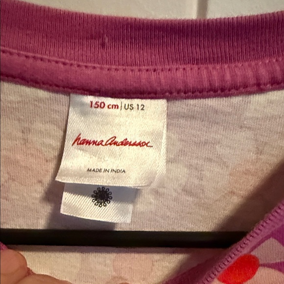 Hanna Andersson Purple Floral Dress or Tunic with leggings. Size 12. - Picture 3 of 3